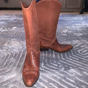 VIA SPIGA Cognac Boots SZ 6 1/2 UNIQUE